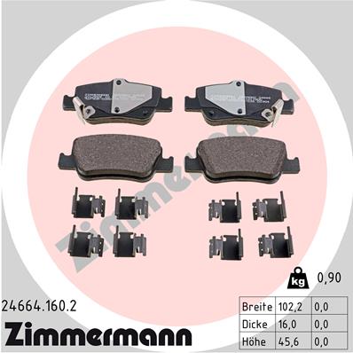 ZIMMERMANN 24664.160.2 - Тормозные колодки 