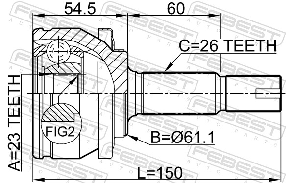 FEBEST 0110-ZZE150 - ШРУС