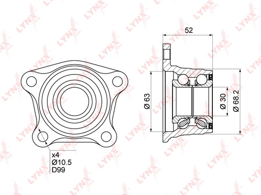 LYNXAUTO WB-1022 - Ступичный подшипник