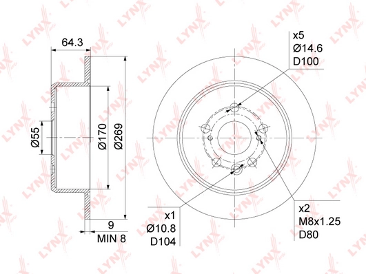 LYNXAUTO BN-1149 - Тормозные диски