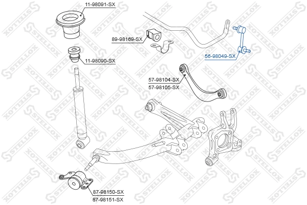 STELLOX 56-98049-SX - Стойки стабилизатора