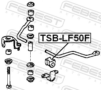 FEBEST TSB-LF50F - Втулки стабилизатора
