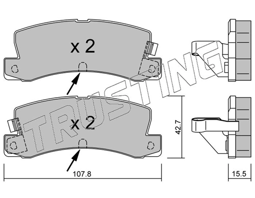 TRUSTING 164.2 - Тормозные колодки 