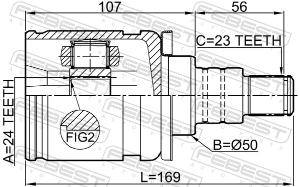 FEBEST 0111-GSU45LH - ШРУС