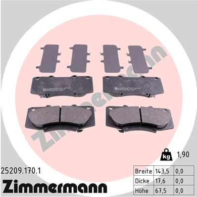ZIMMERMANN 25209.170.1 - Тормозные колодки 