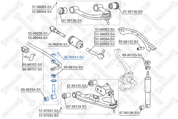 STELLOX 56-98043-SX - Стойки стабилизатора