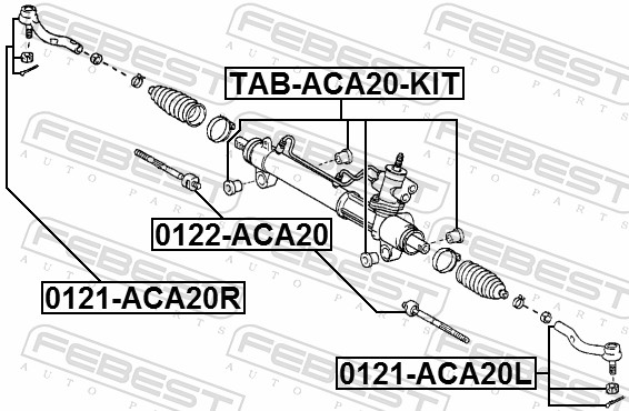 FEBEST TAB-ACA20-KIT - Сайлентблок рулевой рейки