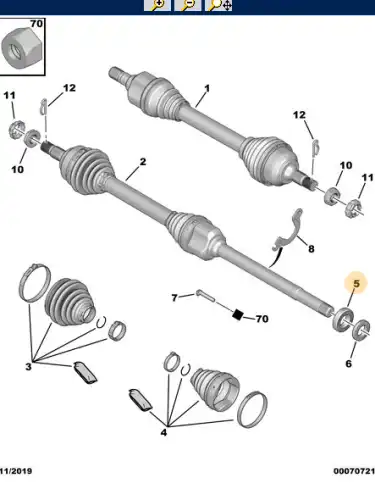 PSA 324703 - подшипник опорный полуоси