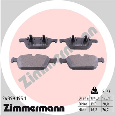 ZIMMERMANN 24399.195.1 - Тормозные колодки 