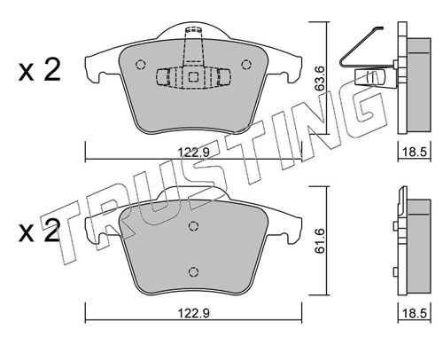 TRUSTING 704.0 - Тормозные колодки 