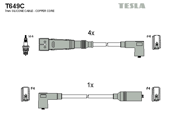TESLA T649C - Комплект проводов зажигания original