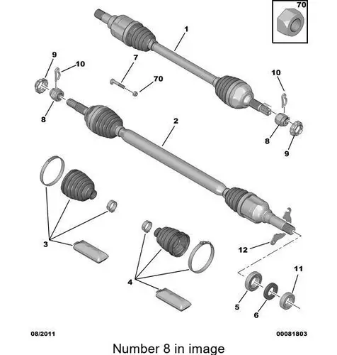 PSA 329733 - гайка! тормозного вала M22x1.5\ BPW SN30/36/42