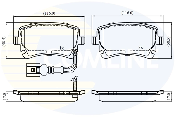 COMLINE CBP11313 - Комплект тормозных колодок, дисковый тормоз Comline