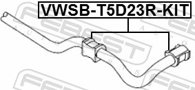 FEBEST VWSB-T5D23R-KIT - Втулки стабилизатора
