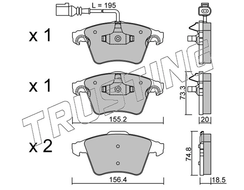 TRUSTING 568.0 - Тормозные колодки 