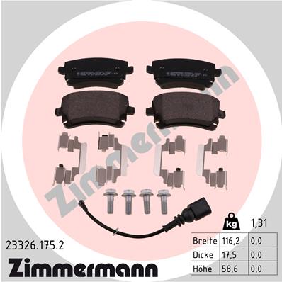 ZIMMERMANN 23326.175.2 - Тормозные колодки 