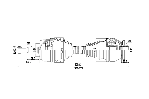 Приводной вал (полуось)
