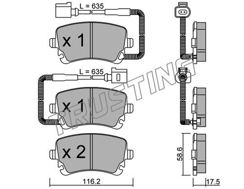 TRUSTING 570.1 - Тормозные колодки 