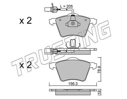 TRUSTING 566.1 - Тормозные колодки 