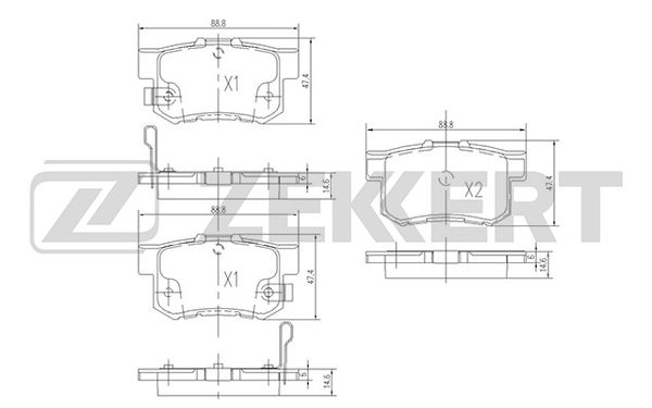 ZEKKERT BS-1713 - Тормозные колодки 