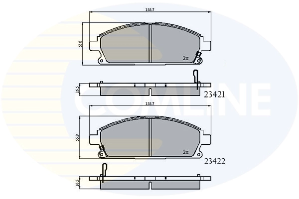 COMLINE CBP3591 - Комплект тормозных колодок, дисковый тормоз Comline
