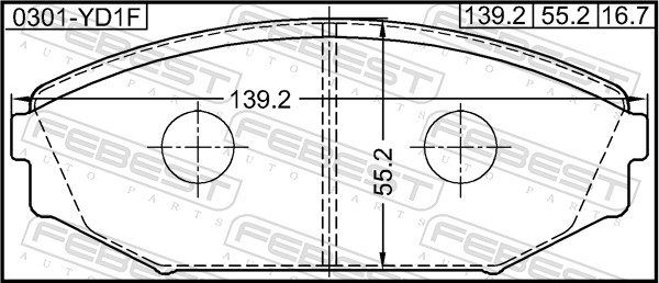 FEBEST 0301-YD1F - Тормозные колодки 