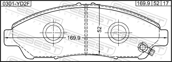 FEBEST 0301-YD2F - Тормозные колодки 