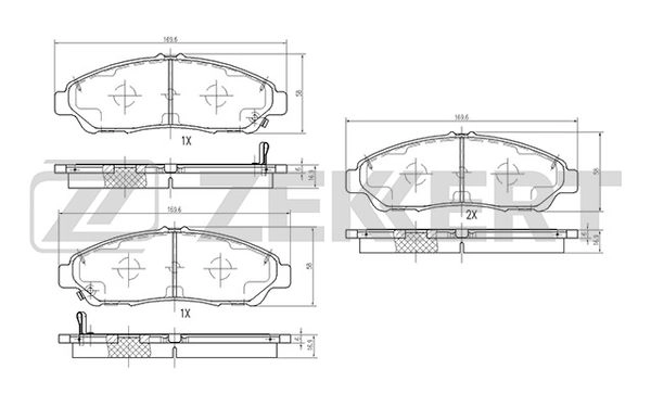 ZEKKERT BS-1958 - Тормозные колодки 