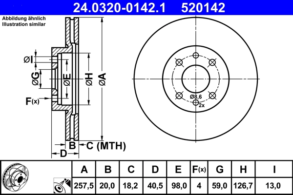 ATE 24.0320-0142.1 - Тормозной диск PowerDisc