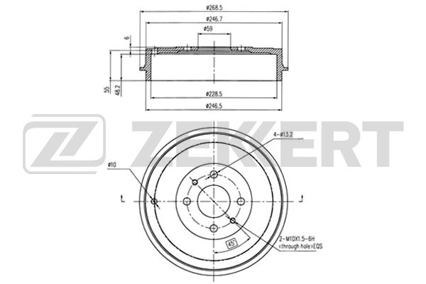 ZEKKERT BS-5573 - Тормозной барабан