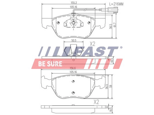 FAST FT29058 - Тормозные колодки 