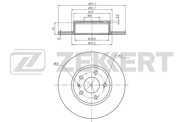 ZEKKERT BS-5012 - Тормозные диски