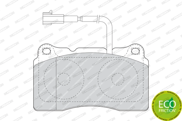 FERODO FDB1663 - Комплект тормозных колодок, дисковый тормоз PREMIER ECO FRICTION