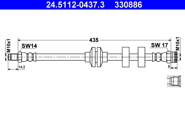 ATE 24.5112-0437.3 - Тормозные шланги