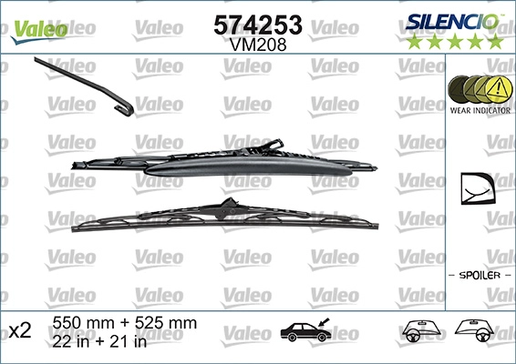 VALEO 574253 - Щетка стеклоочистителя SILENCIO CONVENTIONAL SET