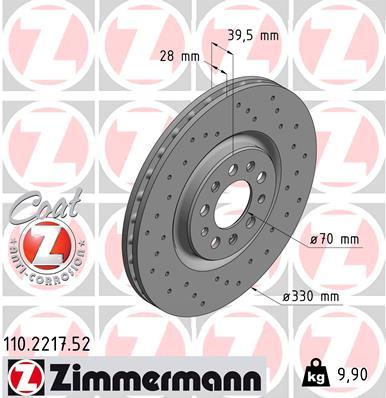 ZIMMERMANN 110.2217.52 - Тормозной диск SPORT BRAKE DISC Z