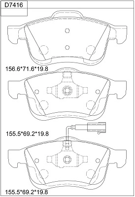 ASIMCO KD7416 - Тормозные колодки 