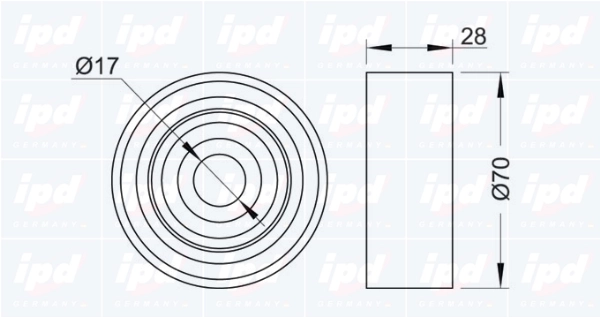 IPD 15-0985 - Ролик обводной приводного ремня