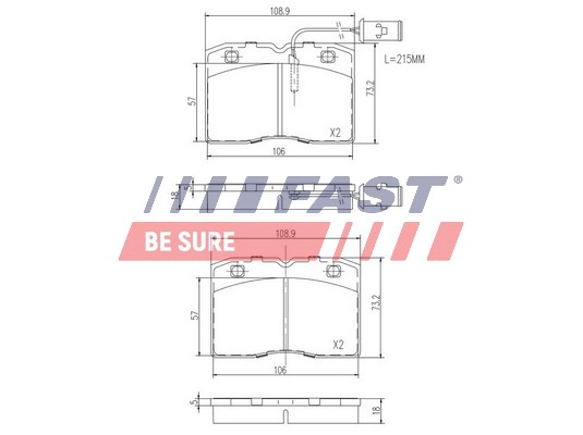 FAST FT29009 - Тормозные колодки 