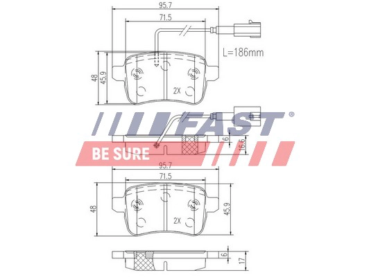 FAST FT29168 - Тормозные колодки 