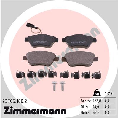 ZIMMERMANN 23705.180.2 - Тормозные колодки 