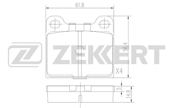 ZEKKERT BS-1049 - Тормозные колодки 