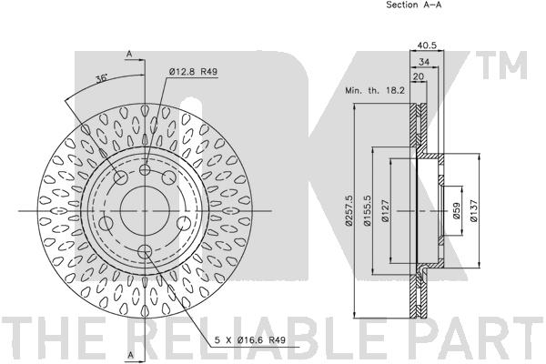 NK 201923 - Тормозные диски