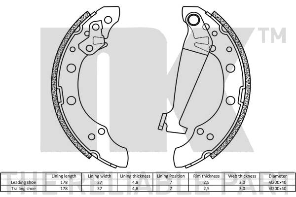 NK 2747345 - Барабанные колодки