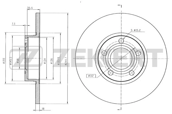 ZEKKERT BS-5080 - Тормозные диски
