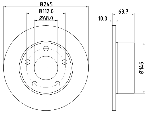 HELLA PAGID 8DD 355 102-801 - Тормозной диск PRO