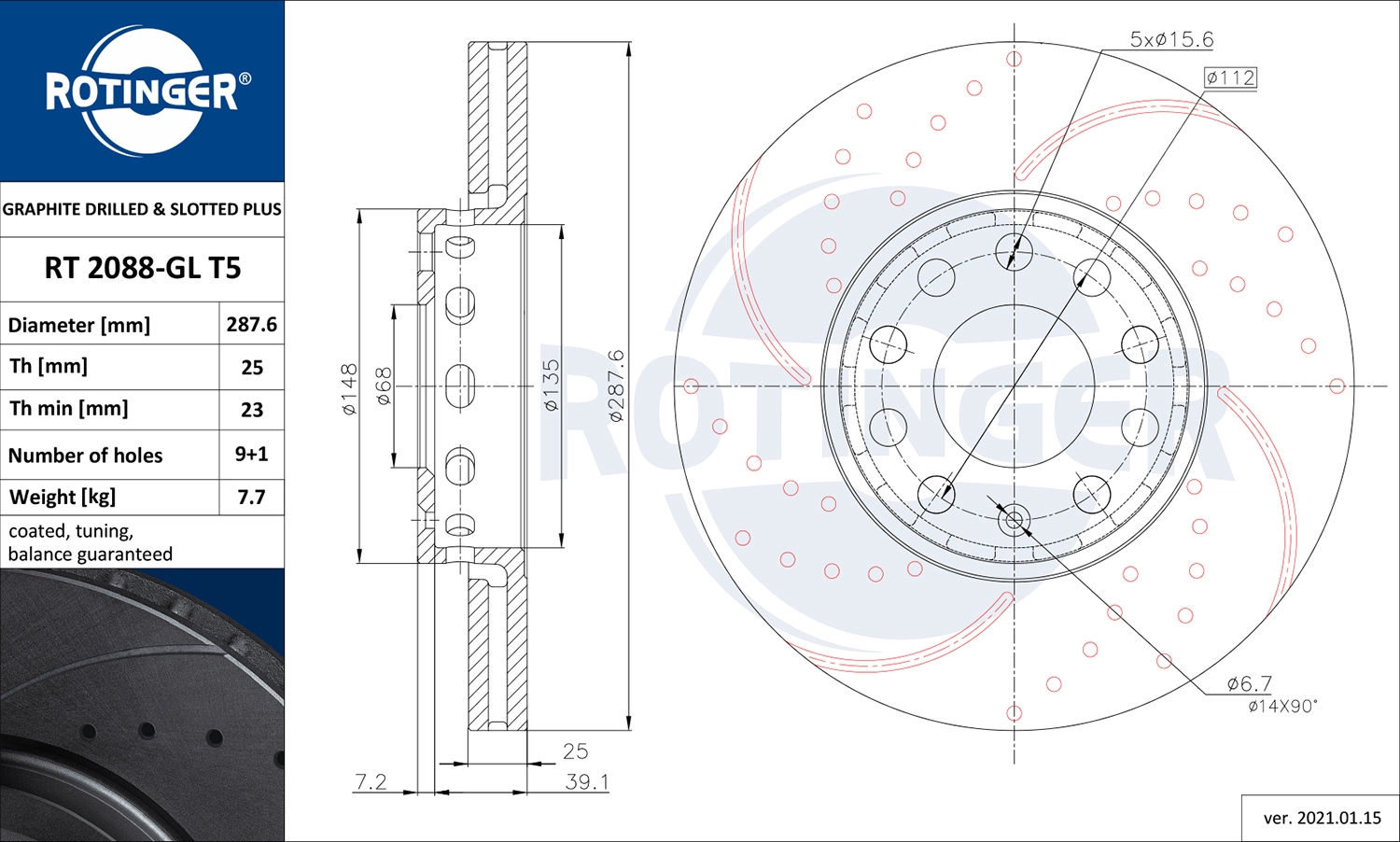 Тормозной диск GRAPHITE DRILLED & SLOTTED PLUS