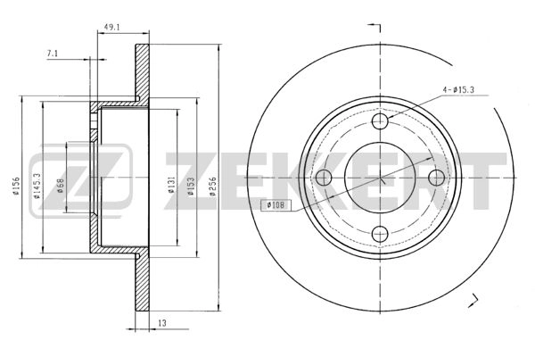 ZEKKERT BS-5084 - Тормозные диски