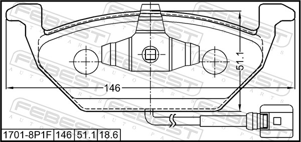 FEBEST 1701-8P1F - Тормозные колодки 