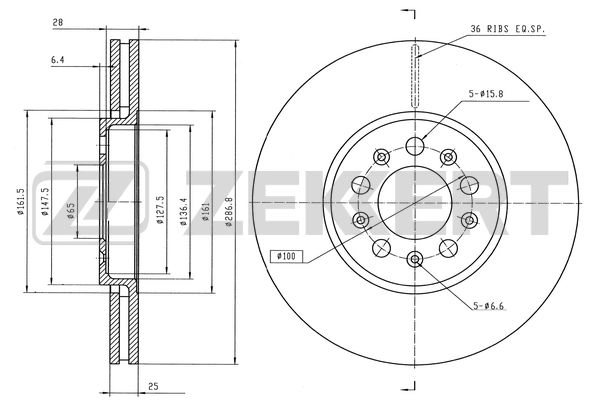 ZEKKERT BS-5030 - Тормозные диски